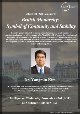 2022 FSH Fall Seminar II : British Monarchy: Symbol of Continuity and Stability